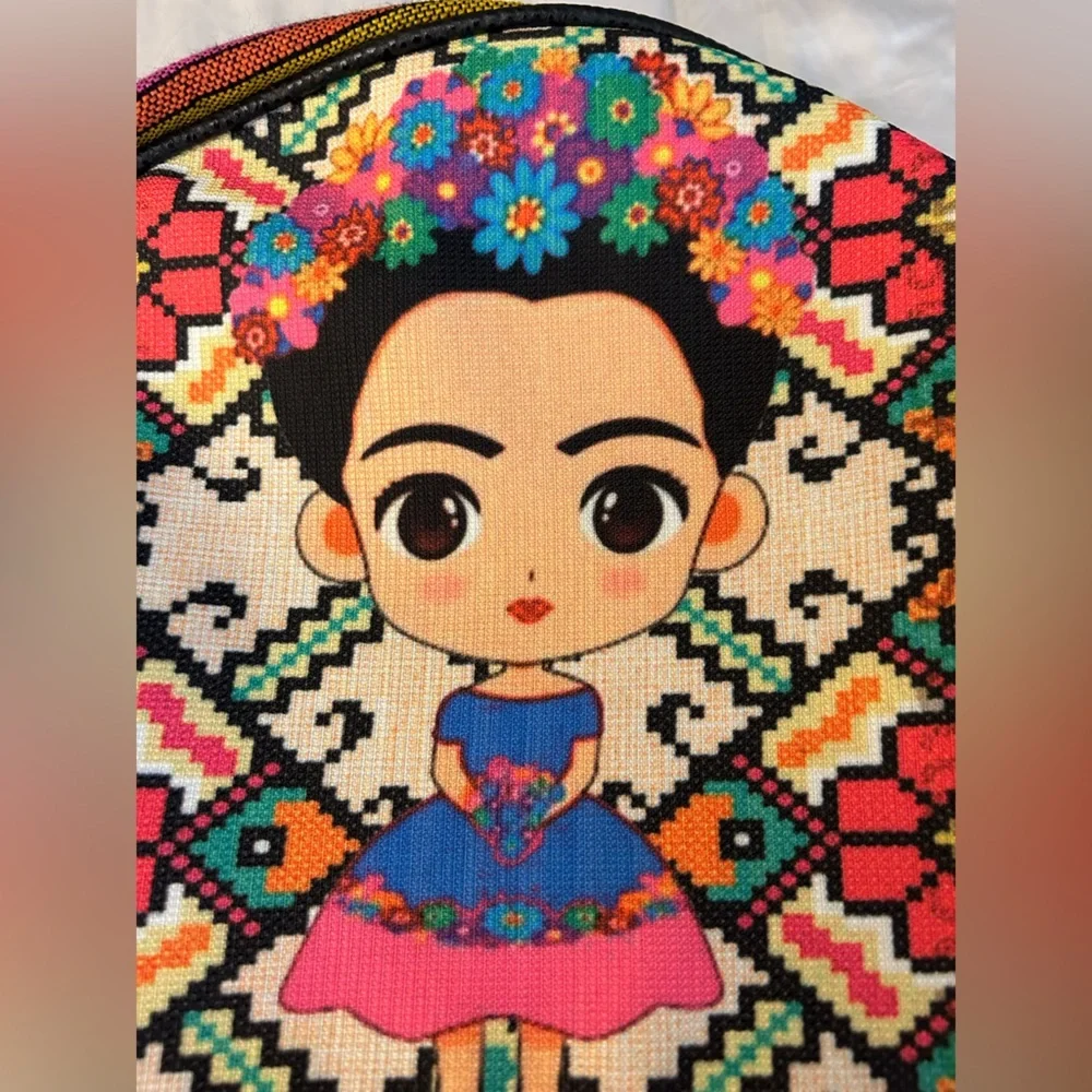 AZTEC Frida Kahlo Backpack Kids Toddler Colorful‎ Southwest Canvas School Bag